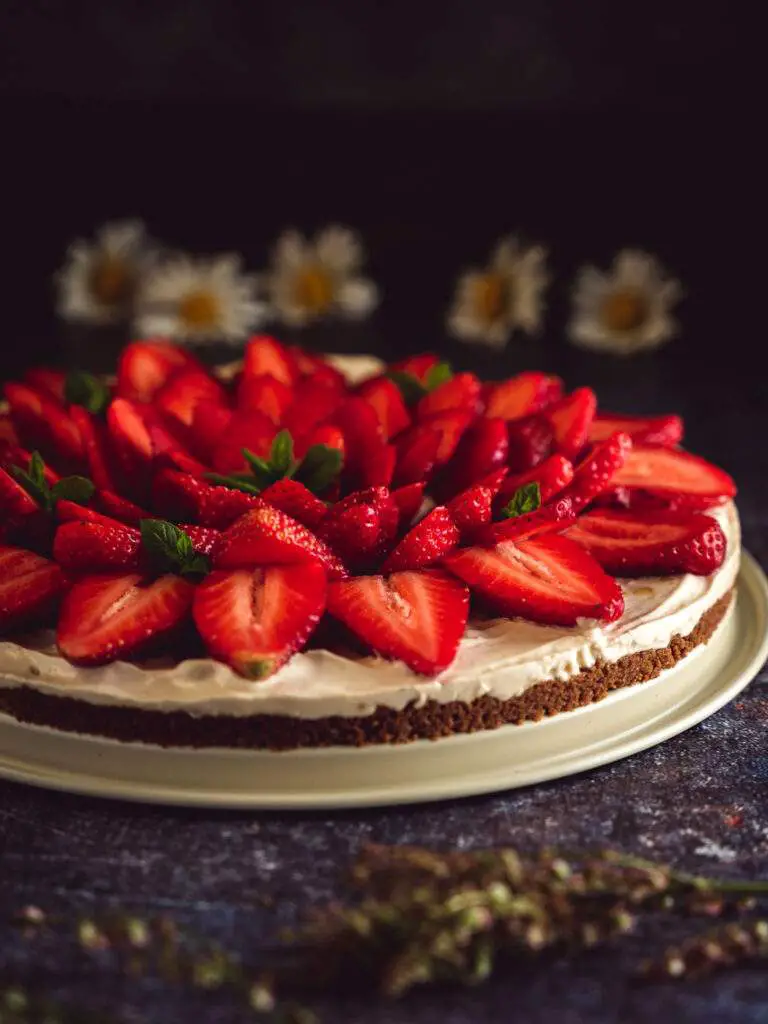 tarte aux fraise au spéculoos sans cuisson