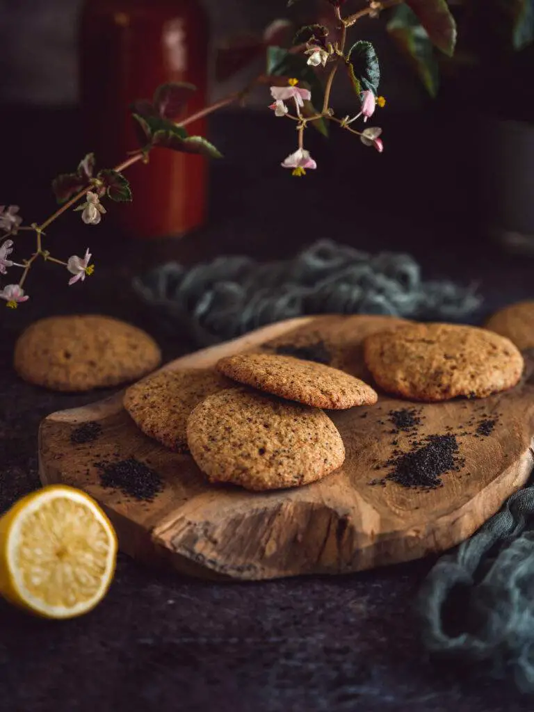 Cookies au citron, graines de pavot et poudre d'amande sans gluten sans lactose