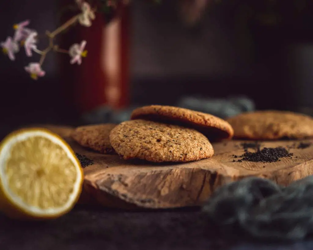 Cookies au citron, graines de pavot et poudre d'amande sans gluten sans lactose