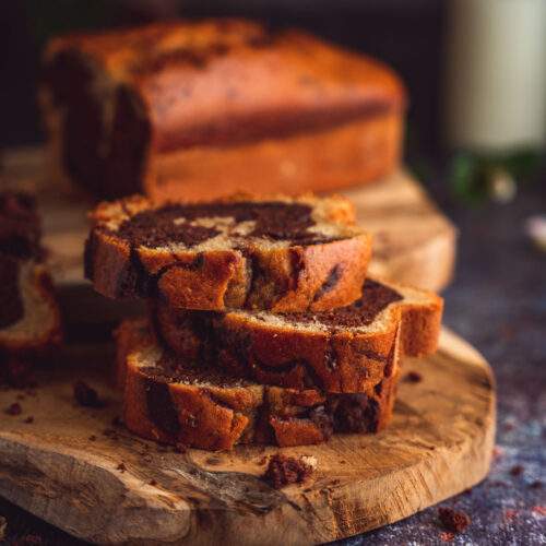 Cake marbré healthy au chocolat noir