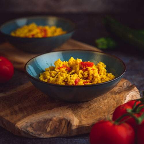 Risotto Courgettes et Poivron Rouge: L&rsquo;Explosion de Saveurs Estivales dans un Plat Réconfortant!